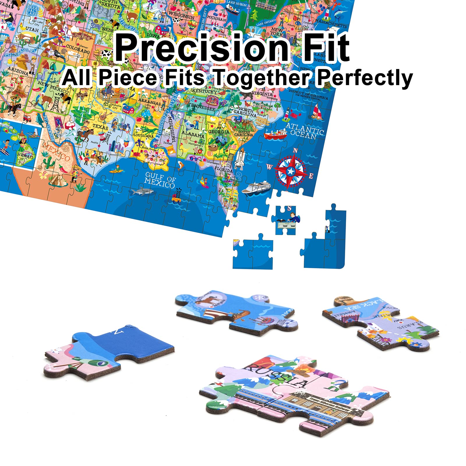 Amazon | MOTYAWN USA 地図パズル - 200ピース アメリカ合衆国パズル