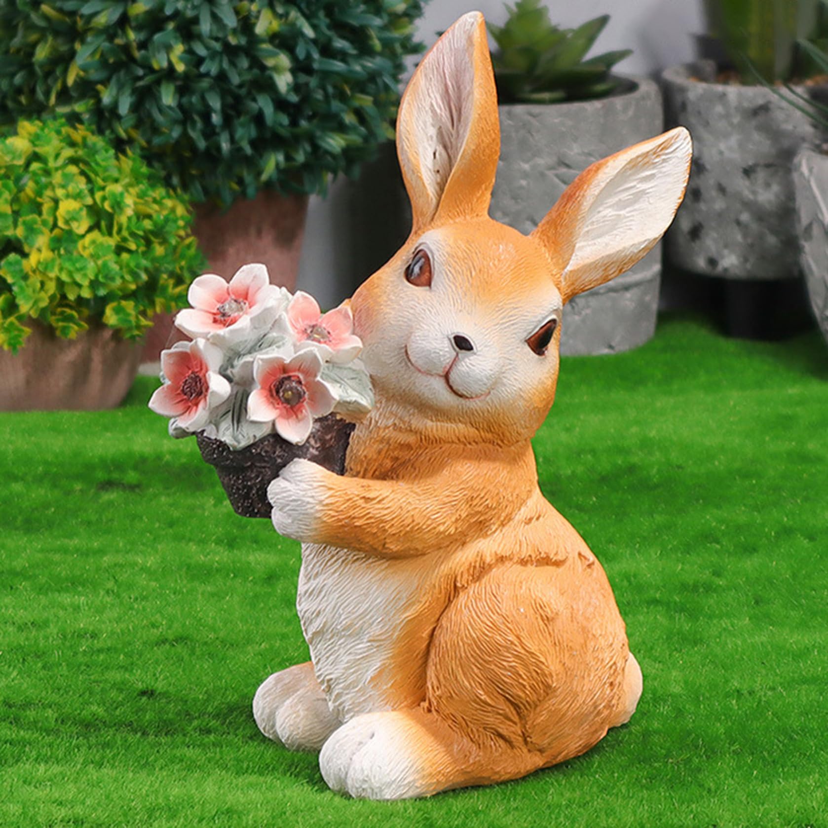 Amazon.co.jp: うさぎの置物 玄関 風水 動物 兎 置物 屋外 オブジェ