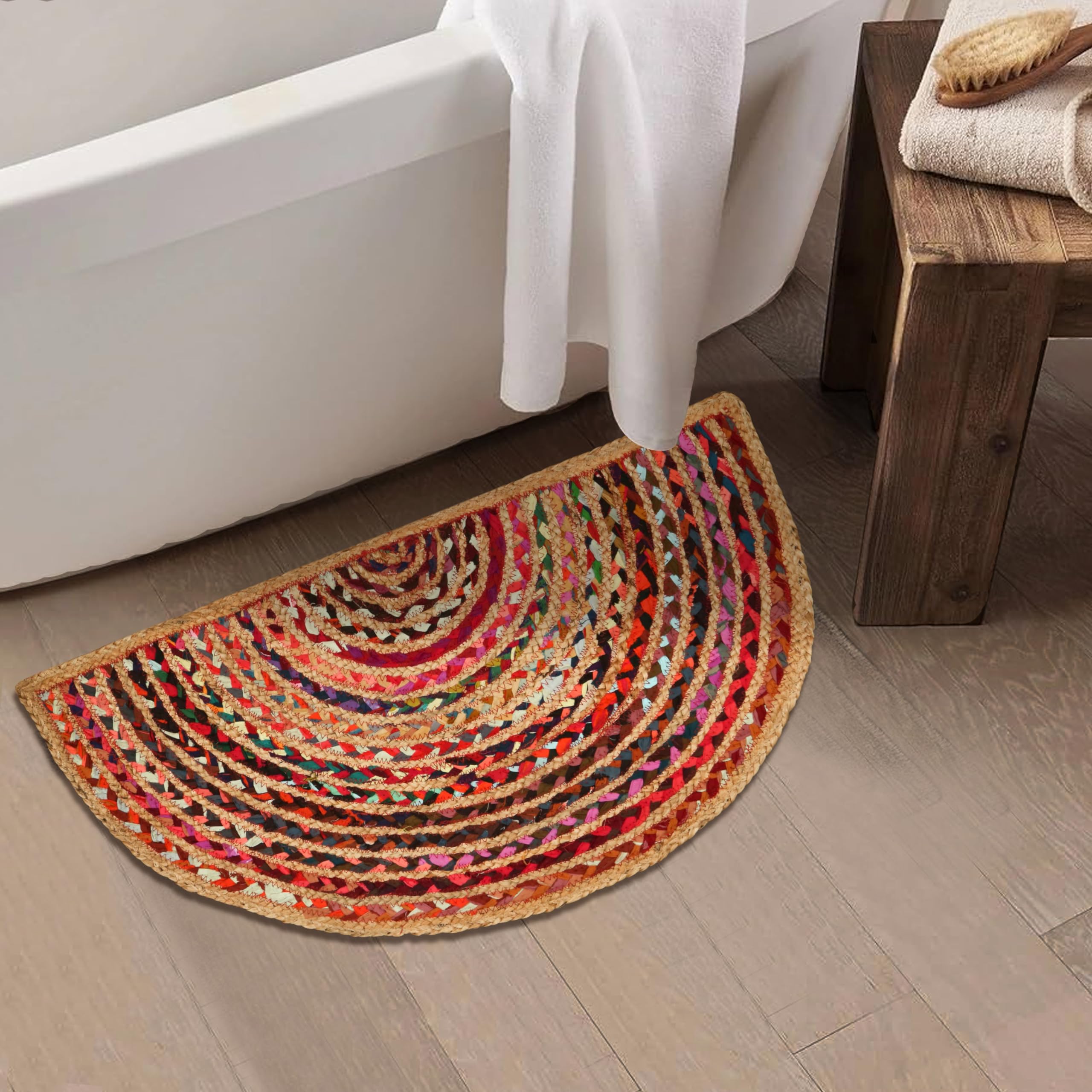 Amazon.com: RIANGI Boho Braided 1.5x3 Area Rug - Jute Chindi Half