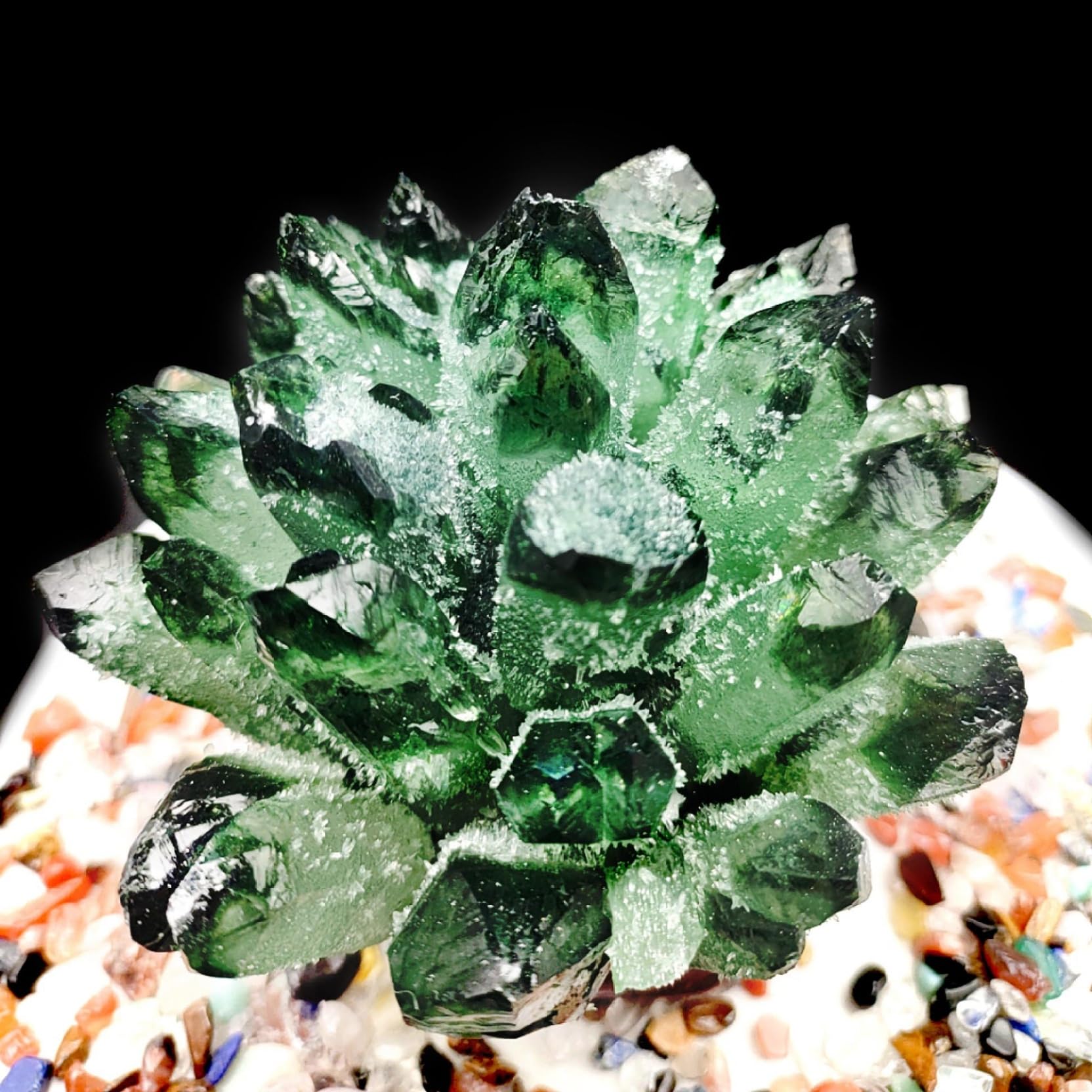 Amazon.co.jp: クリスタル 天然水晶 緑水晶 グリーン 天然石 六角柱