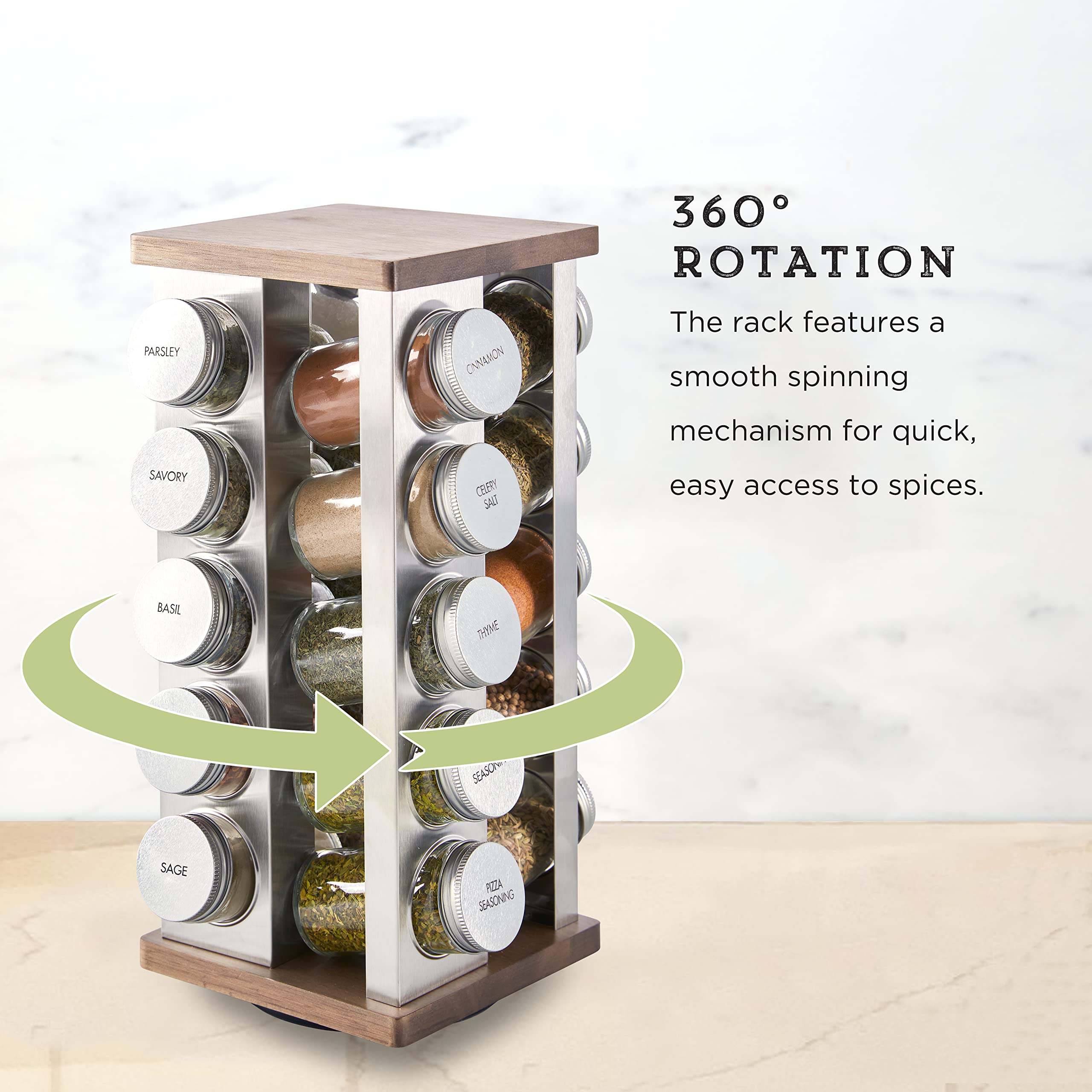 Amazon.com: Kamenstein 20 Jar Vintage Revolving Countertop Spice