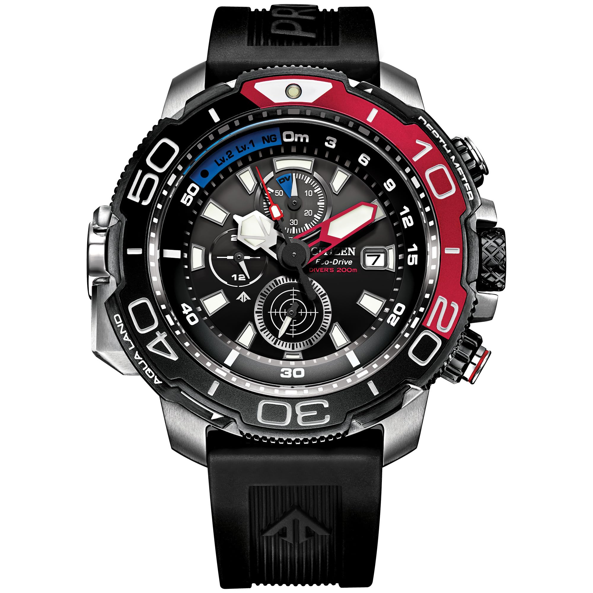 Citizen Mens Promaster Aqualand Eco-Drive Watch 46mm Silver-Tone