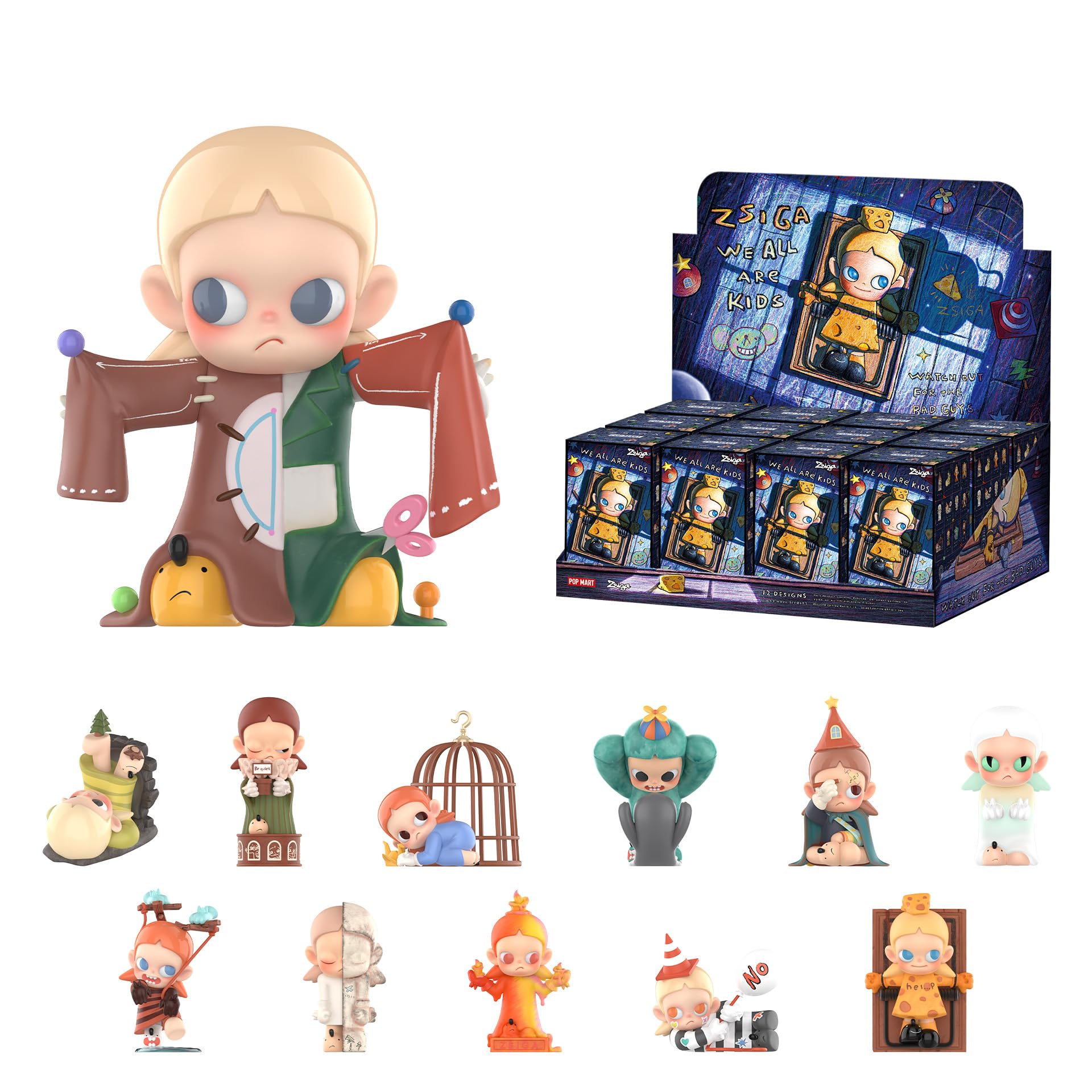 Amazon.com: POP MART Zsiga We All are Kids Series Figures, 12PCs
