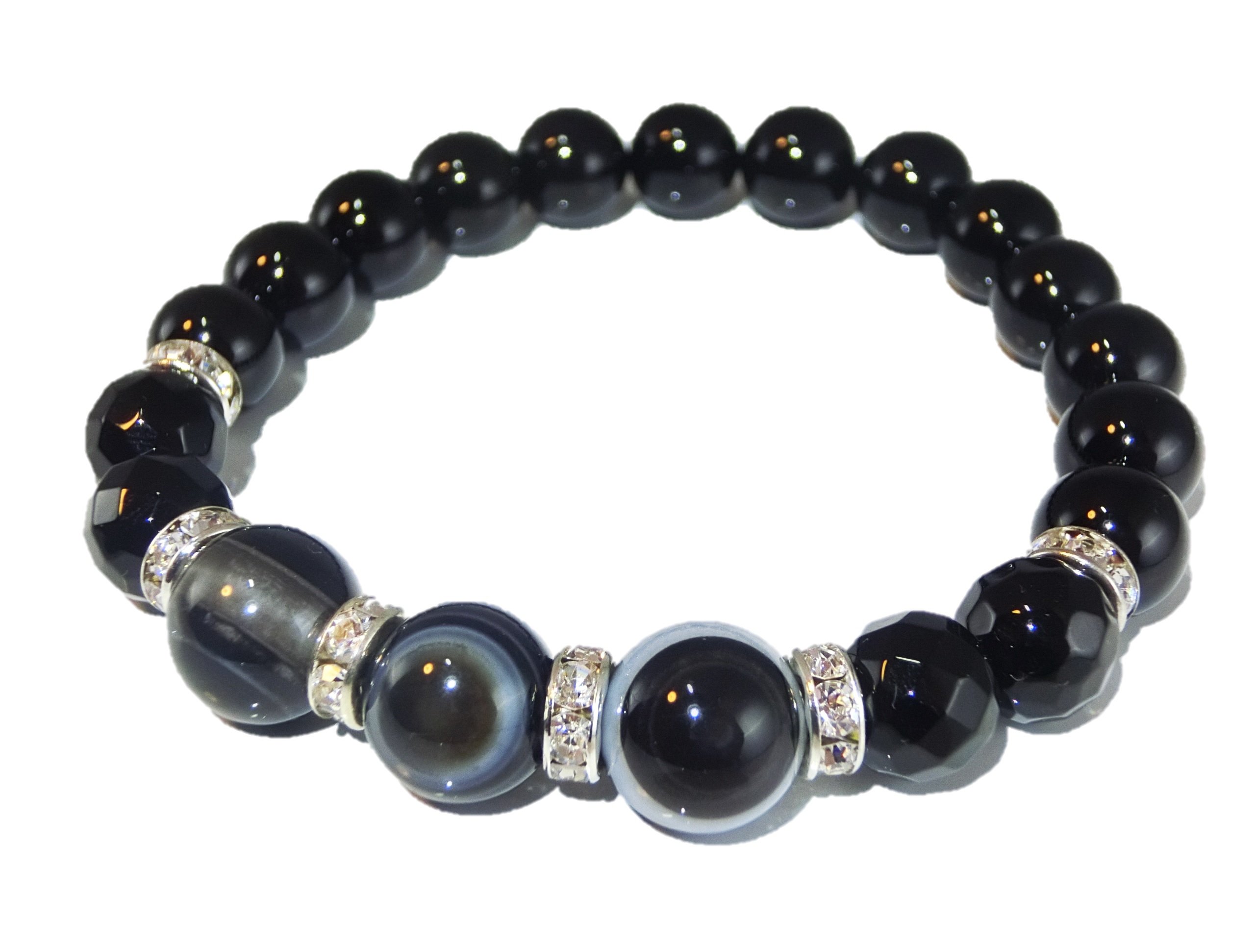 Amazon | 【 強力な厄除け 】神の眼 天眼石 オニキス パワーストーン