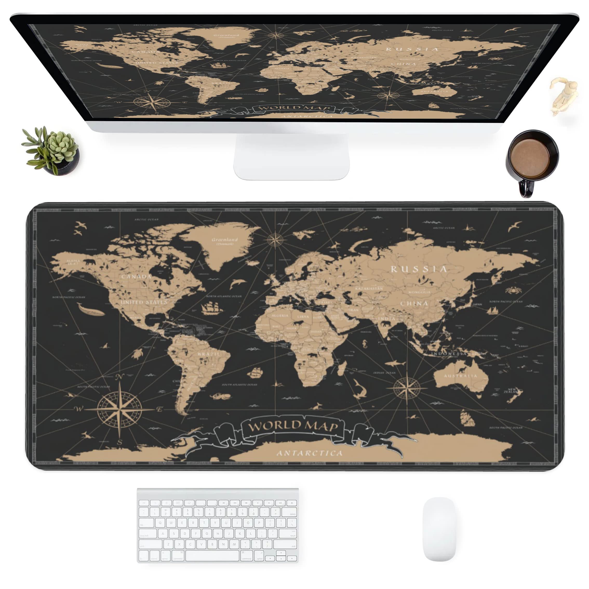 Amazon.co.jp: SKYDAWNY デスクマット ナビゲーション世界地図 拡張