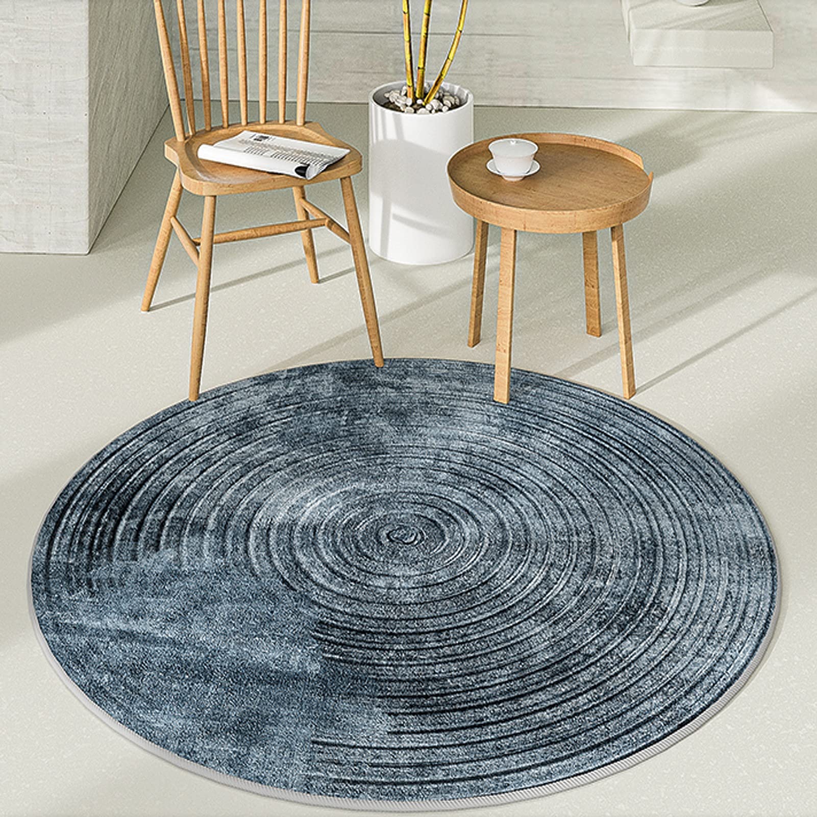 Amazon.com: ZZBBZZ-YJ Modern Blue Round Rugs 80cm 100cm 120cm
