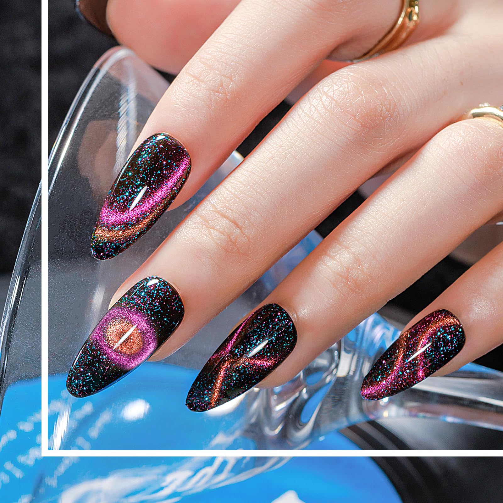 Amazon.com : MIZHSE Cat Eye Gel Nail Polish 10 Colors, Glitter