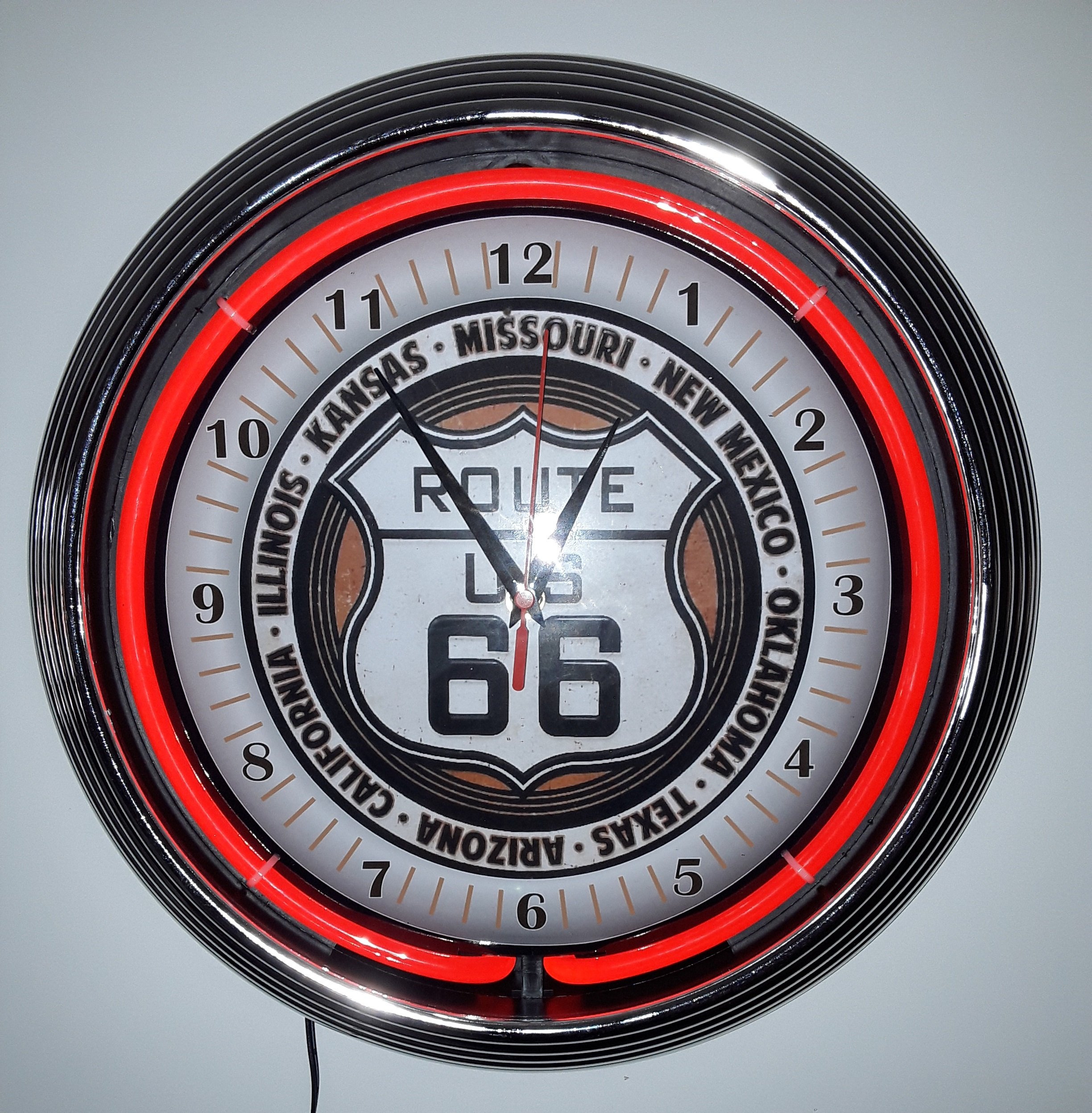 Amazon.co.jp: ネオンクロック - 66-8州の老朽化したルート - ガレージ