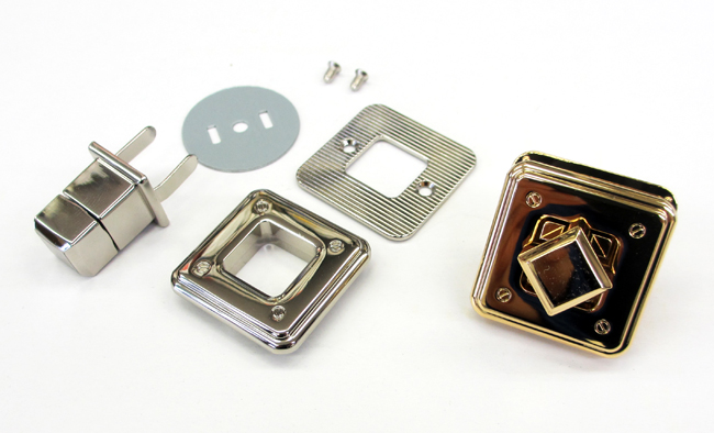 ヒネリ金具、AA-299、四角型、バッグ、ポーチ、小型 MK PLUS+