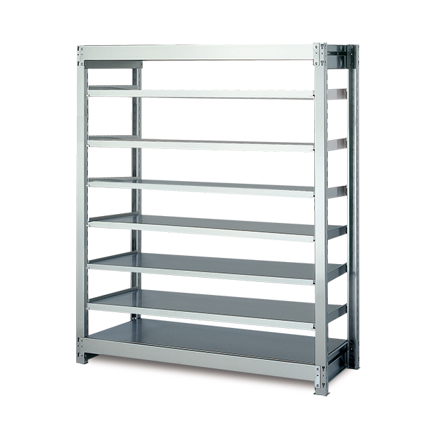 200kg/段 SUS430 中軽量ボルトレス ステンレス棚高さ1500 x 棚板8枚