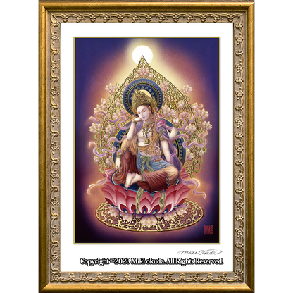 如意輪観音菩薩 開運絵 仏画 ジクレー版画 スピリチュアル SS～Mサイズ