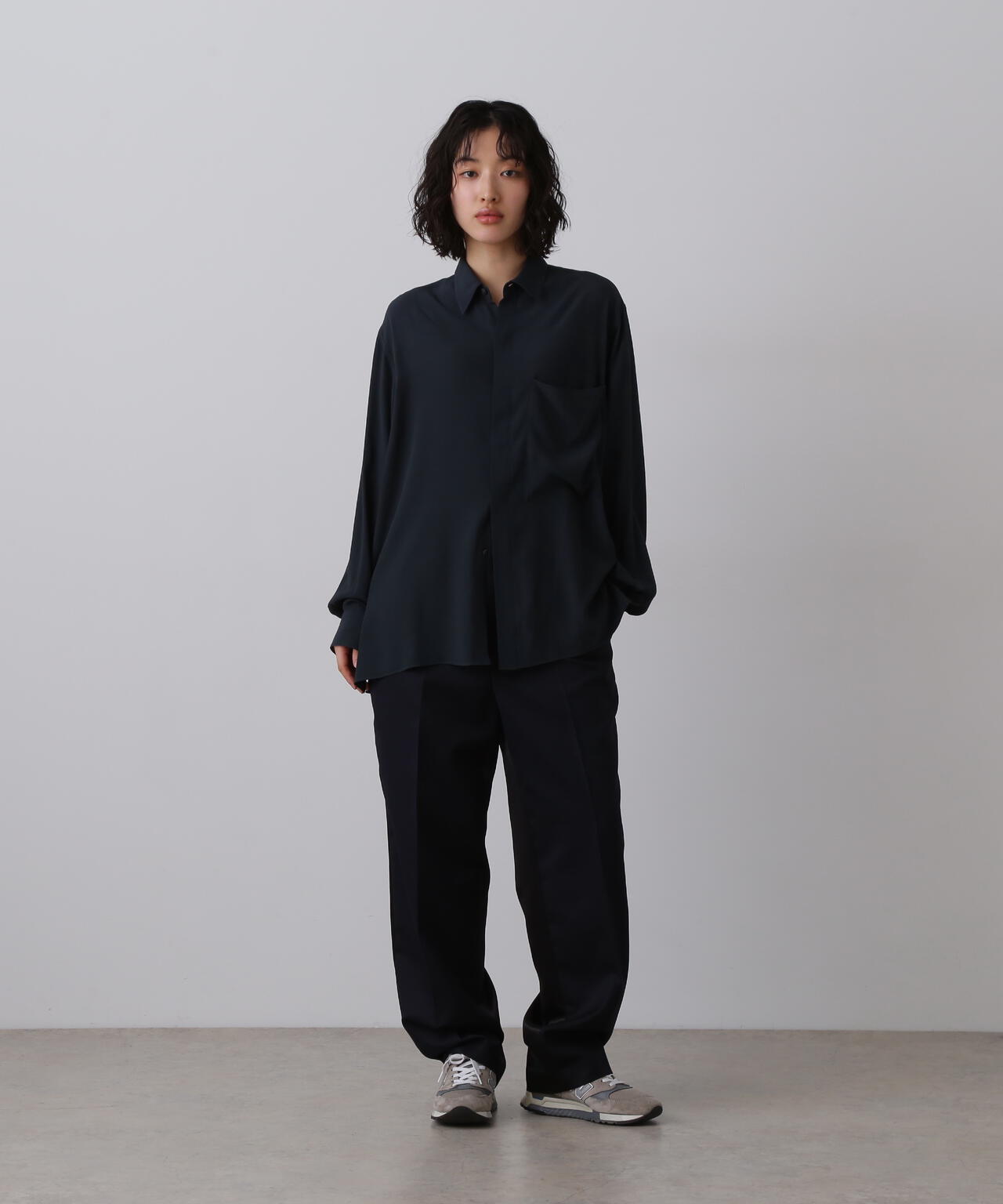 YLEVE / WOOL MOHAIR GABA x VISCOSE COTTON SATIN TROUSERS | YLÈVE