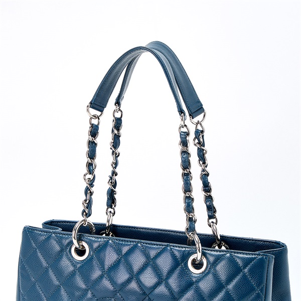CHANEL GST チェーントート 2013年頃 トートバッグ ブルー シルバー
