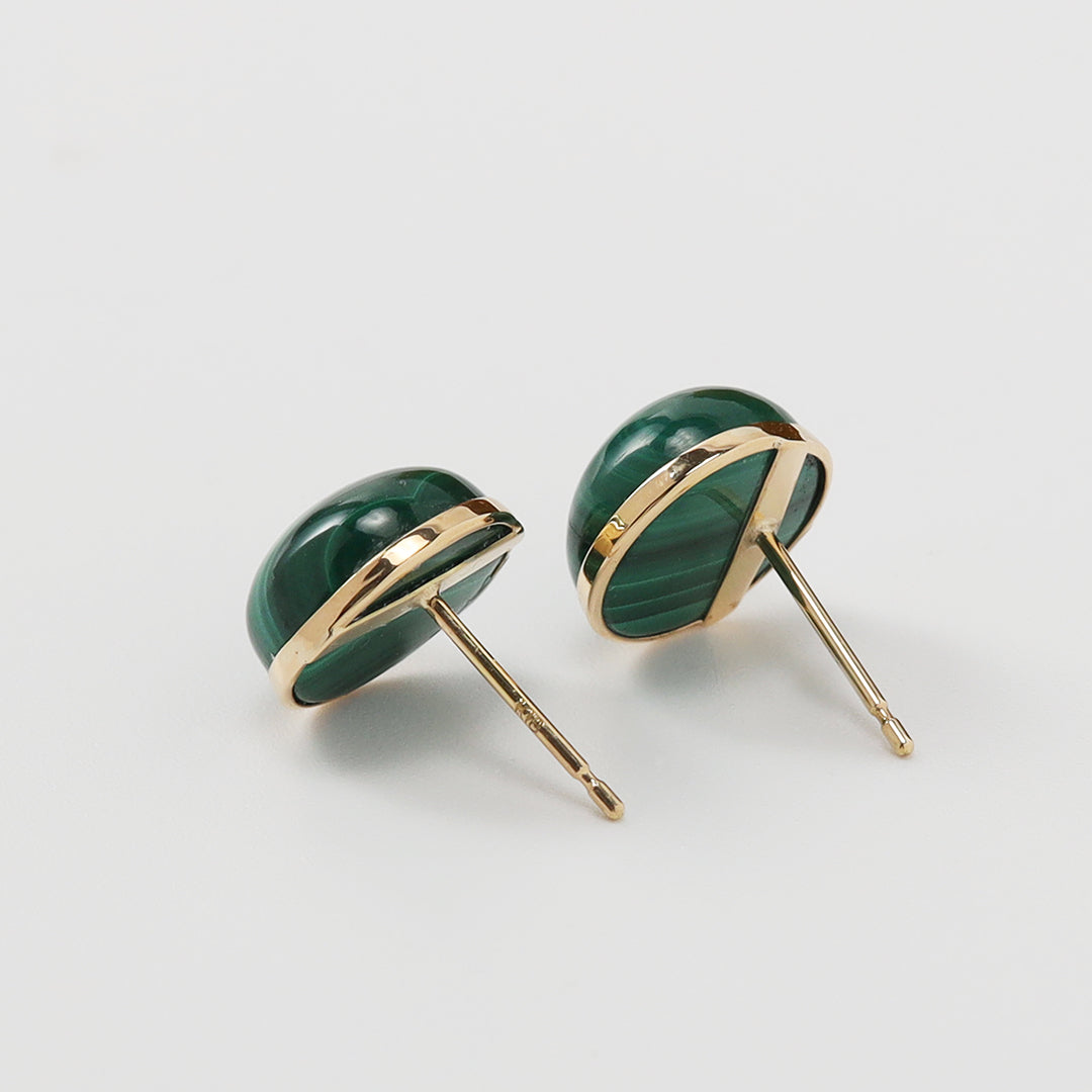 K18マラカイト手巻きピアス