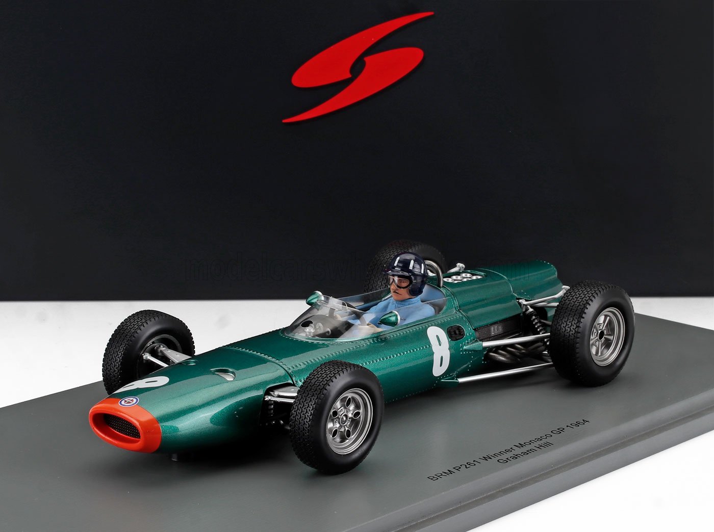 Spark 1:18 BRM F1 P261 No.8 グラハム・ヒル 優勝 モナコGP 1964