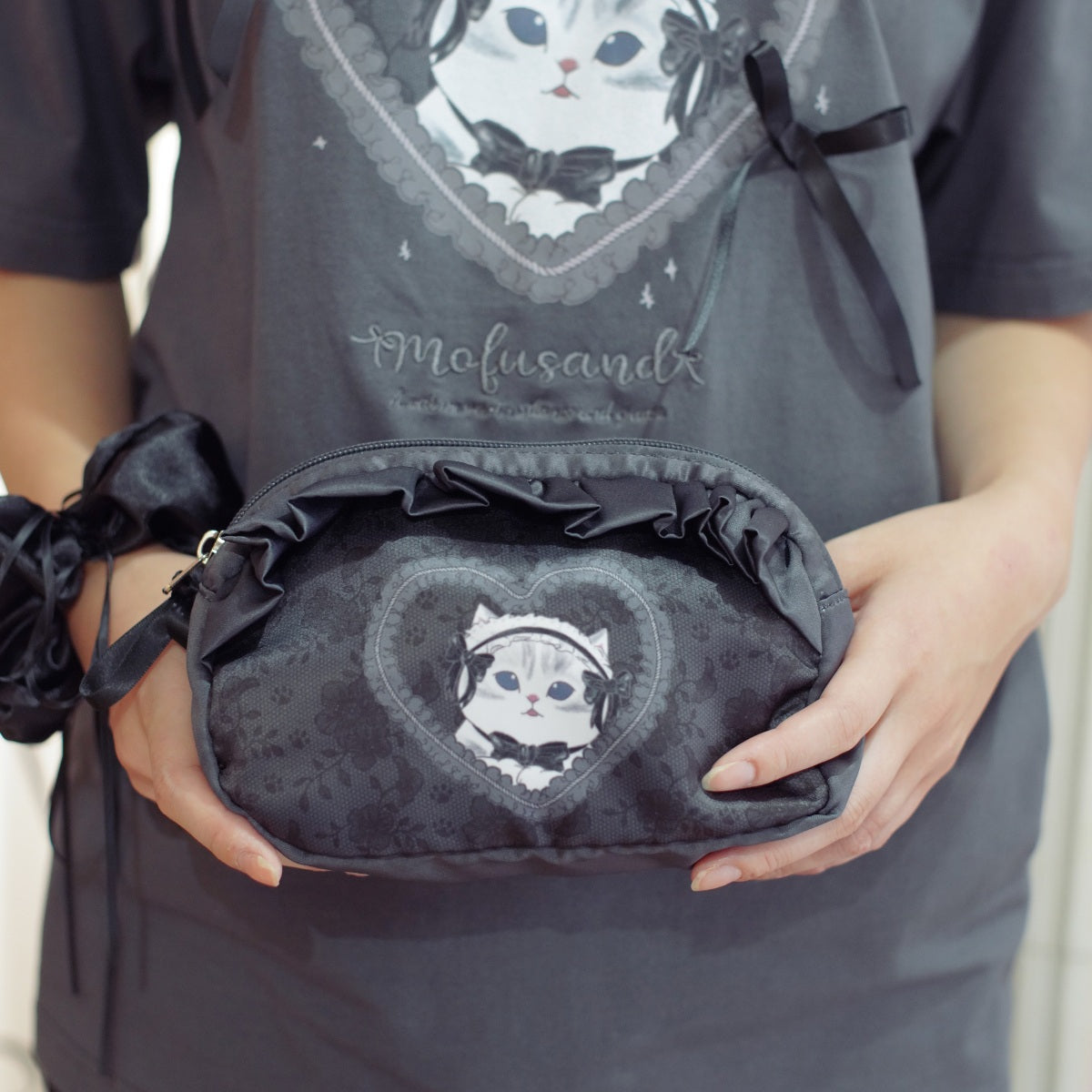 mofusand バレエコア ポーチ くろりぼにゃん ブラック | mofusand