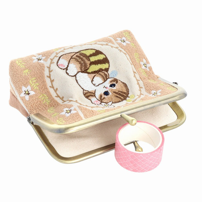 mofusand 畳刺繍がま口ミニポーチ(ハチにゃん) | mofusandもふもふ