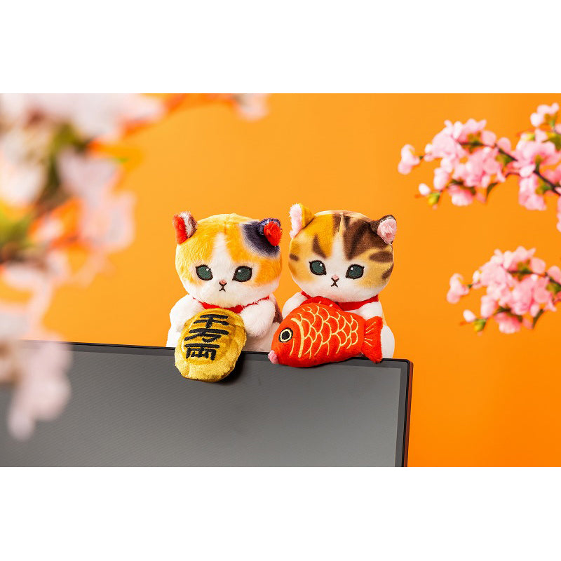 mofusand にゃんこが見守るデスクトップひっかけぬいぐるみ(めで鯛