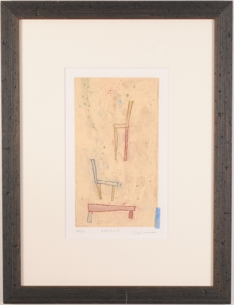 岡田まりゑが銅版画で制作した抽象画「ネガイゴトふる」を通販で販売