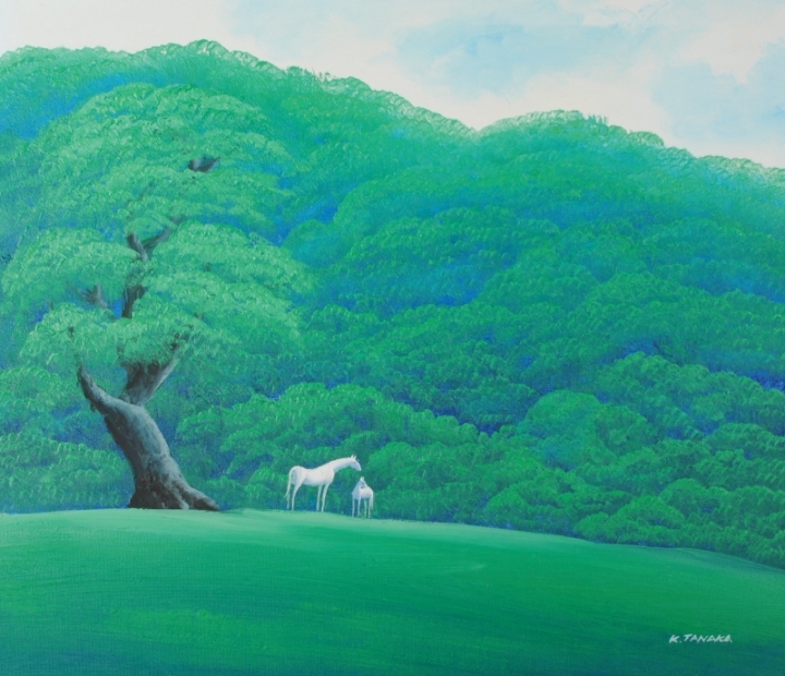 油絵の絵画で田中幸一が描いた馬の絵の油絵「希望・5」を購入