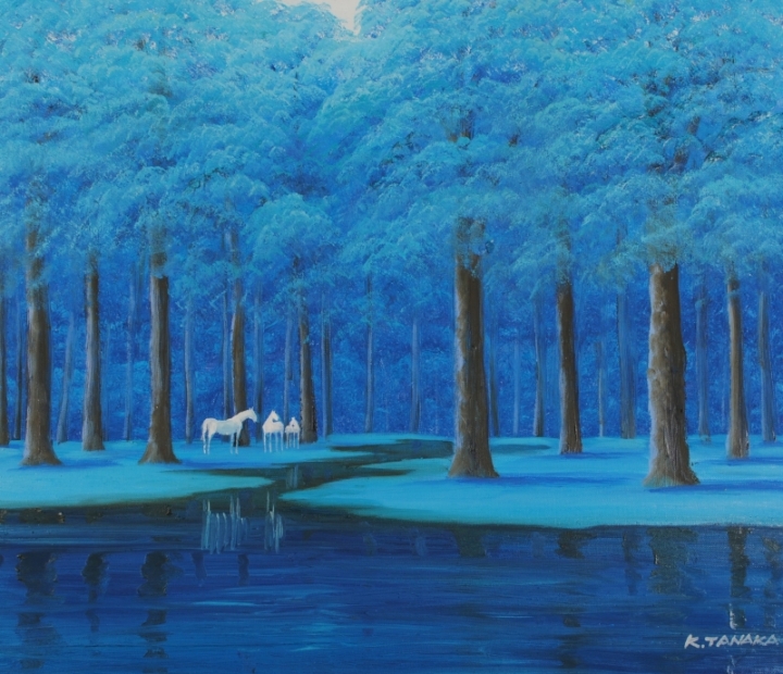 油絵の絵画で田中幸一が描いた馬の絵の油絵「希望・6」を購入