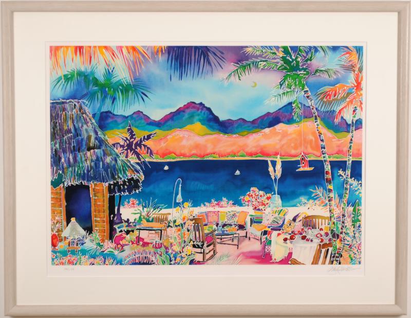 ジェニファー・マークスがシルクスクリーンの版画で制作した海の絵画