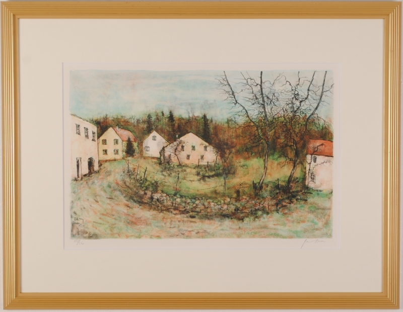 ベルナール・ガントナーがリトグラフの版画で制作したインテリアの絵画