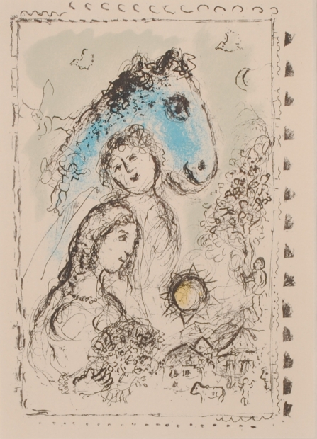 インテリアの絵画をリトグラフの版画で制作したマルク・シャガールの