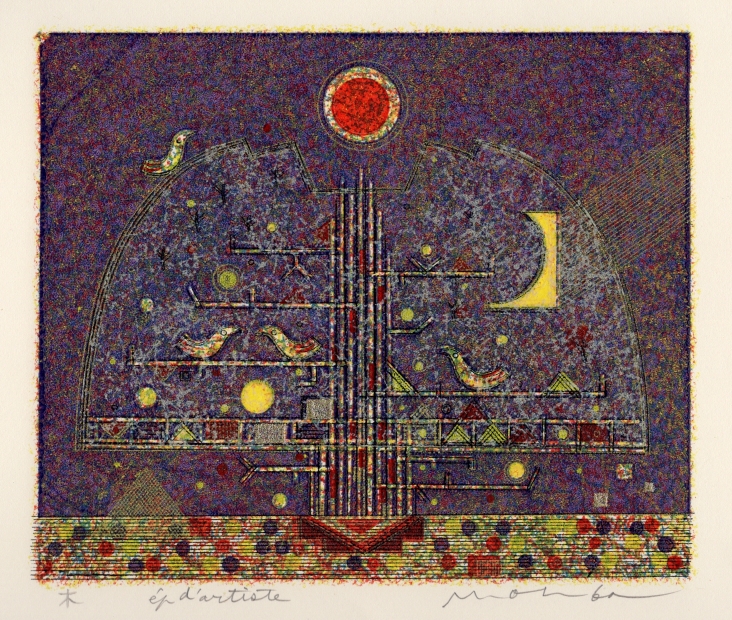 大場正男がペーパースクリーンの版画で制作した絵「木」をご購入