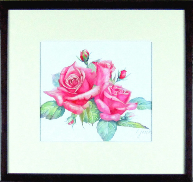 絵画専門店munay（ムナイ）・志村好子「薔薇」水彩画・4号