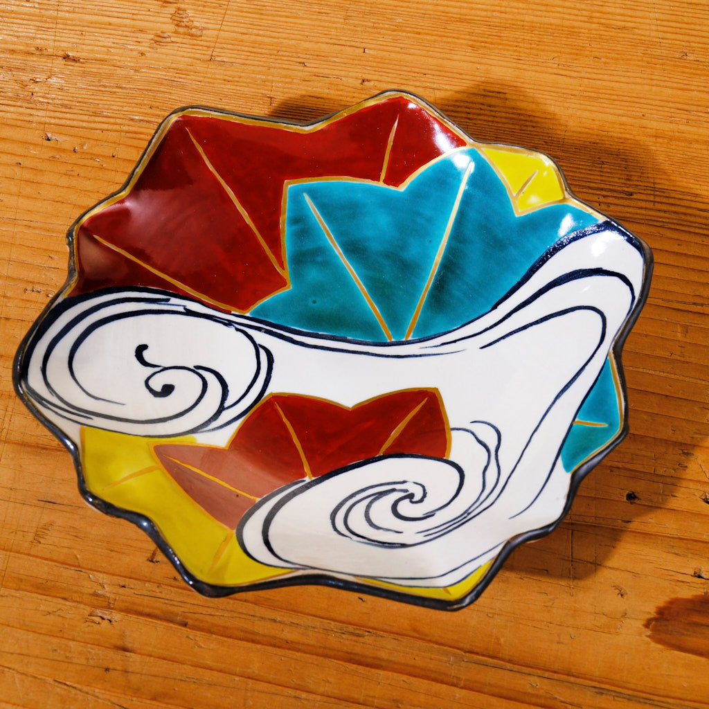 宮本 博 | 銹絵染付向付 百合形（清水焼・乾山写） | d.Agora – 菜じみ