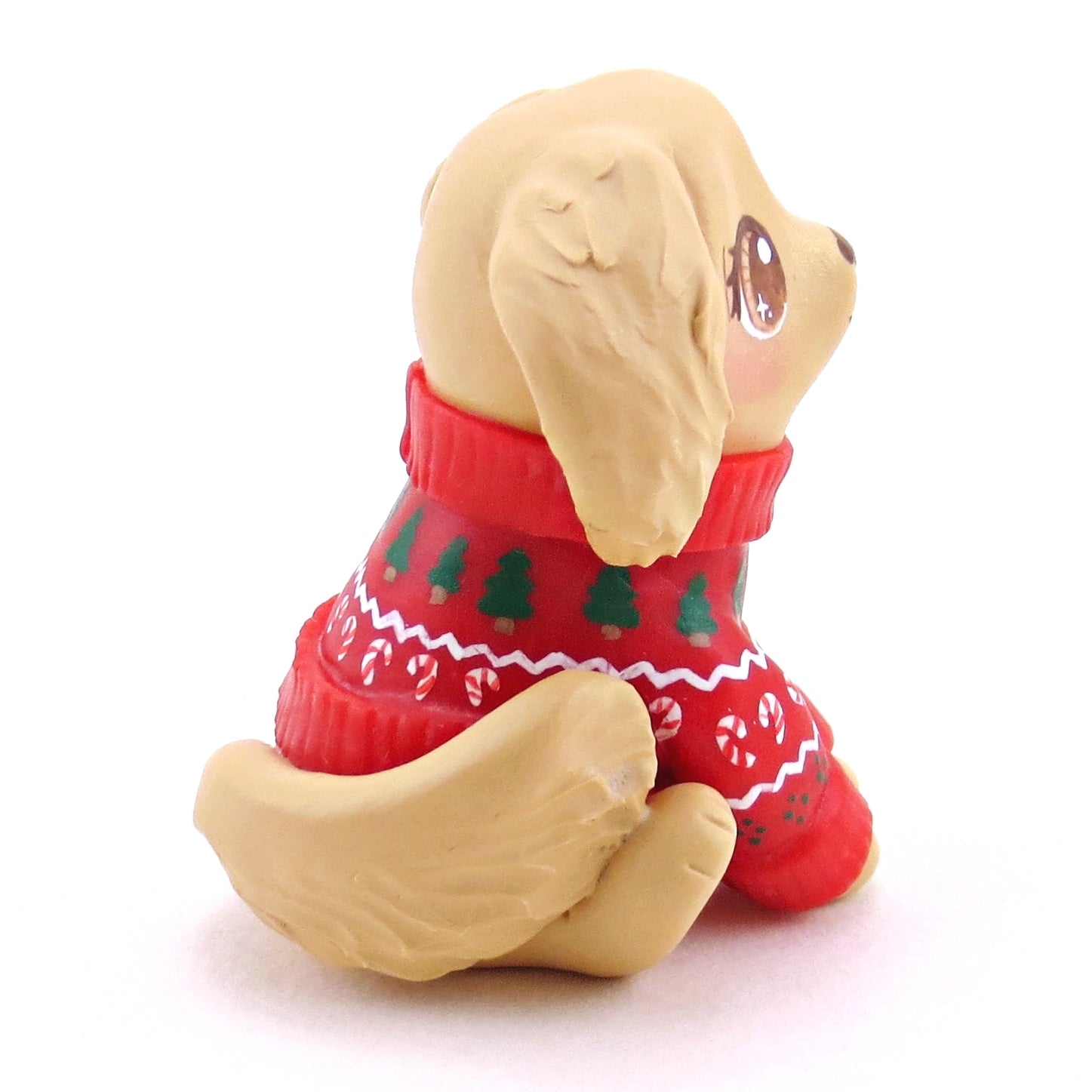 Christmas Sweater Golden Retriever Puppy Dog Figurine - Polymer