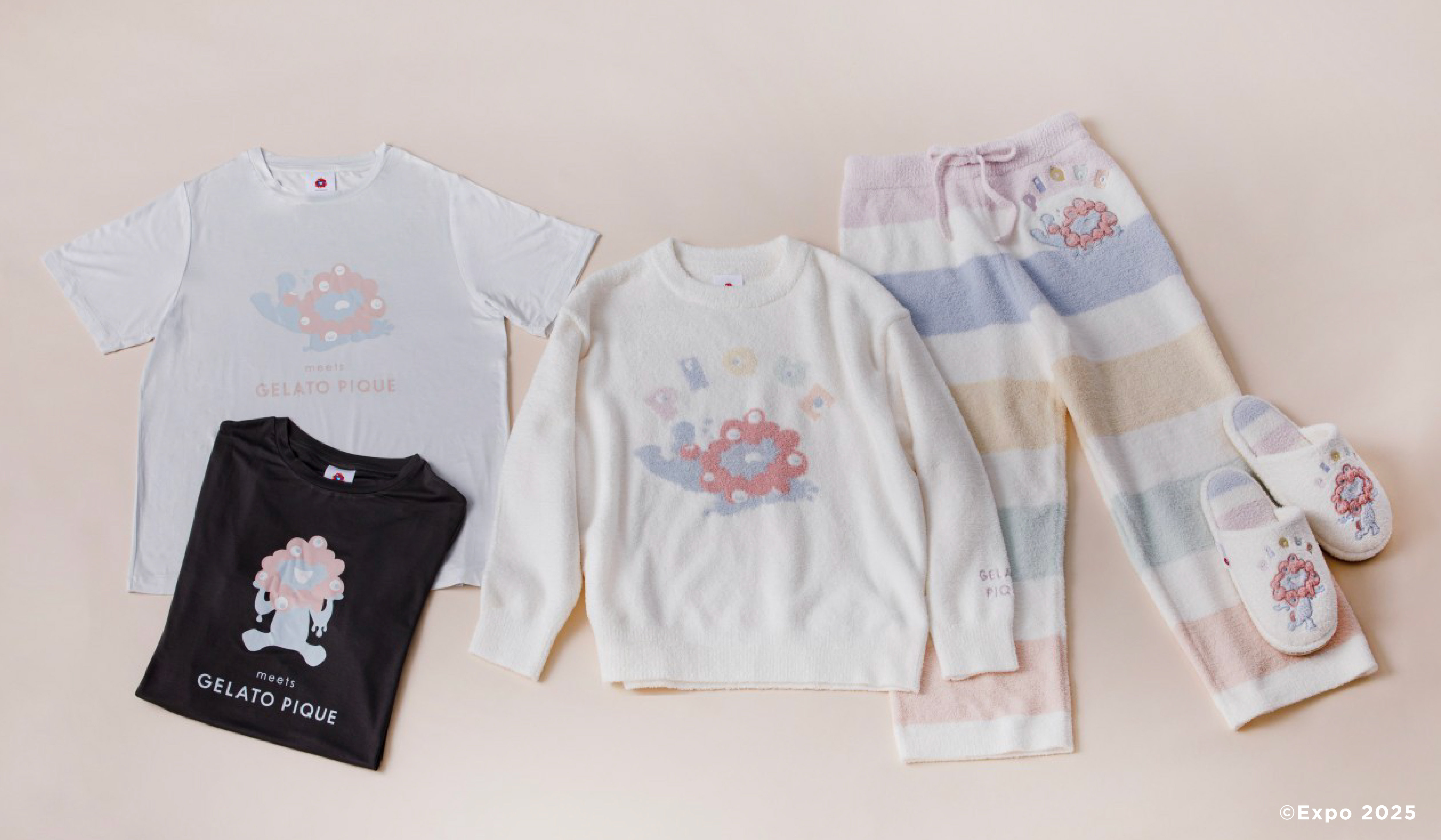 ミャクミャク」と「ジェラピケ」のコラボ商品が登場