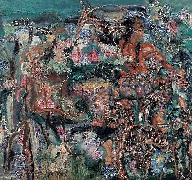 贾涤非1993年作尴尬图—游春布面油画收藏资讯|艺术家|书画家|书画名人