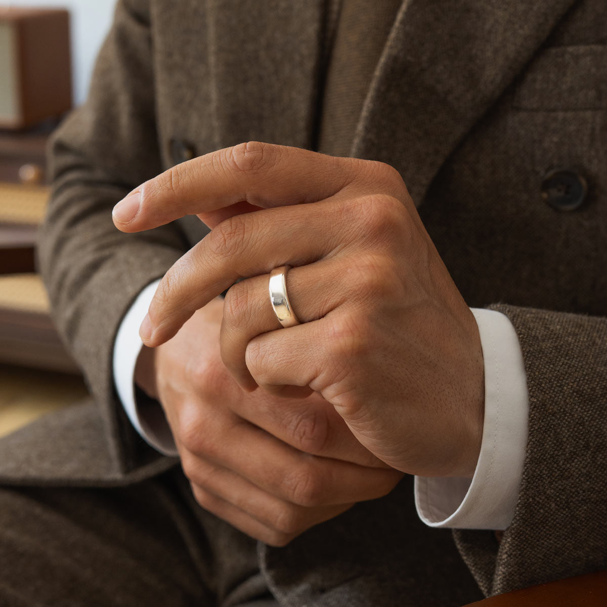 High Polished Plain Silver Ring - Malik | NineTwoFive