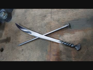 五寸釘でペーパーナイフを作ってみた！ 熱して入れた“捻じれ”が