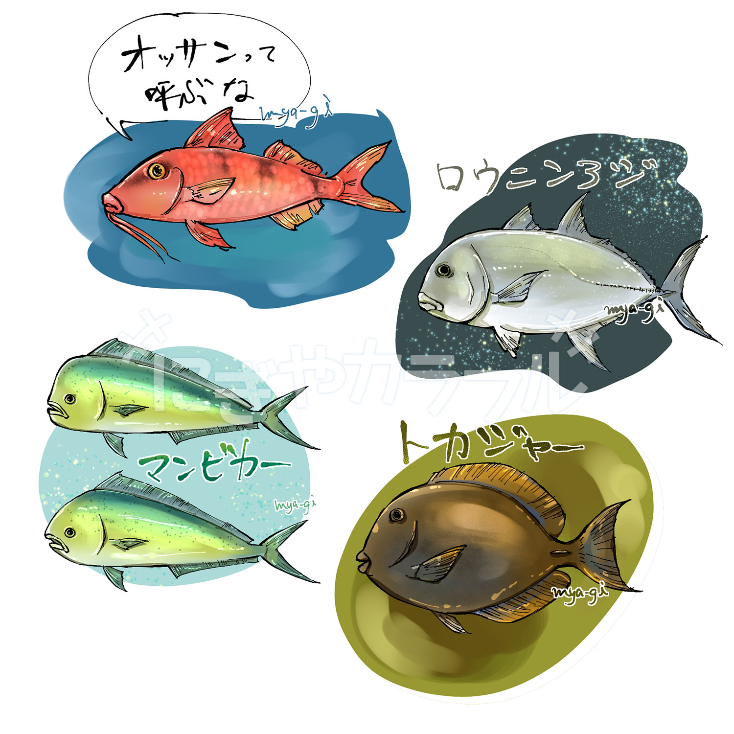 沖縄近海の魚たちのイラスト | にぎやカラブログ