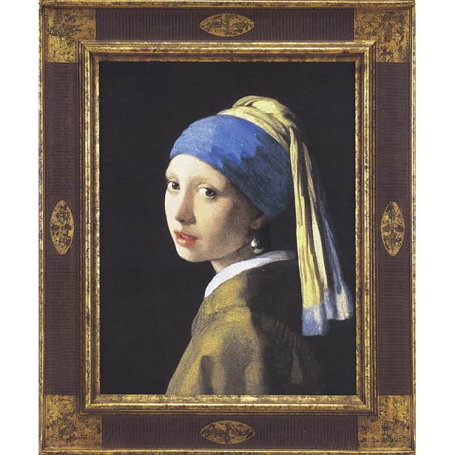 フェルメール 「真珠の耳飾りの少女」彩美版 複製画 天然ラピスラズリ