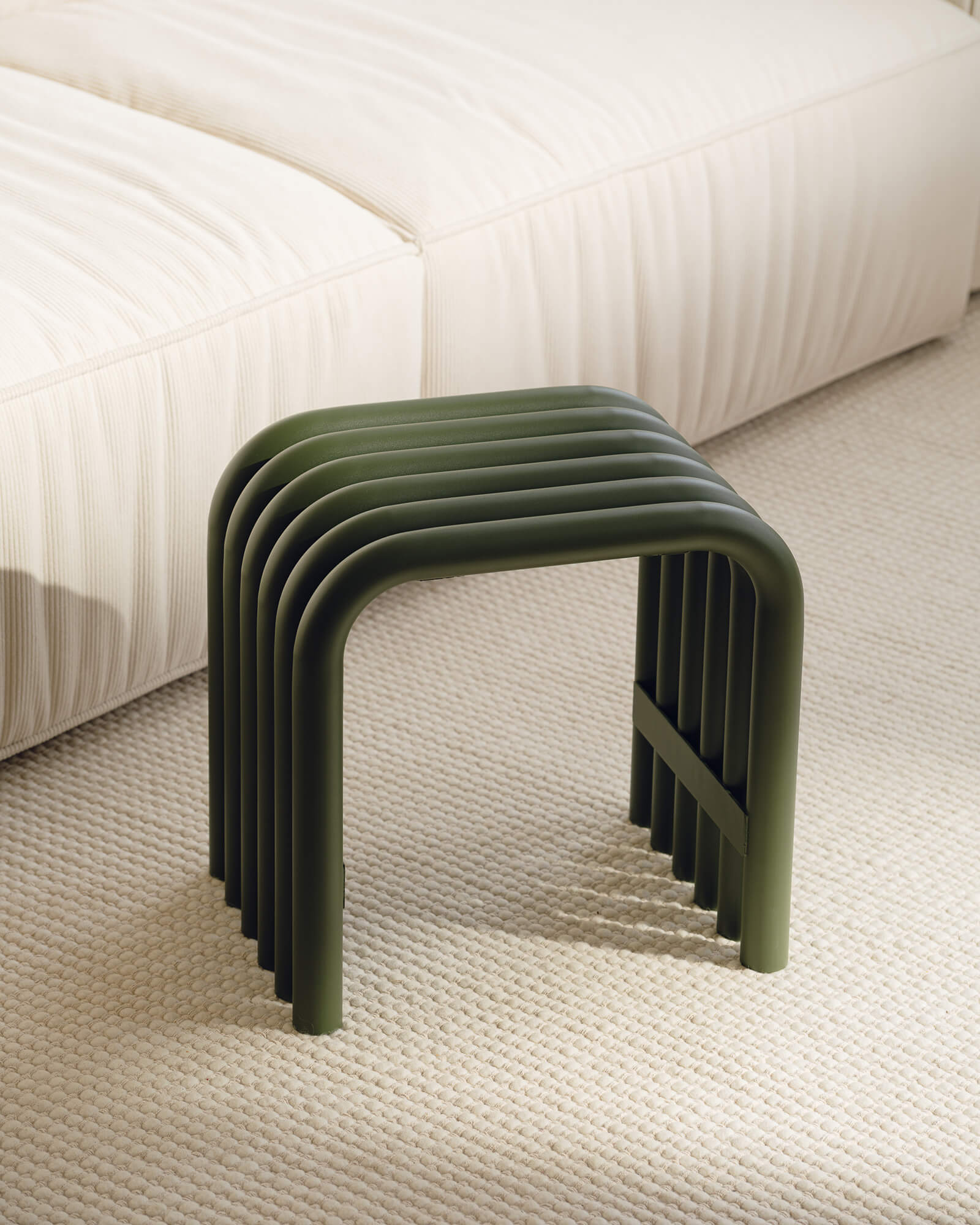 Nokk Stool - dark green steel stool for modern living room - noo.ma
