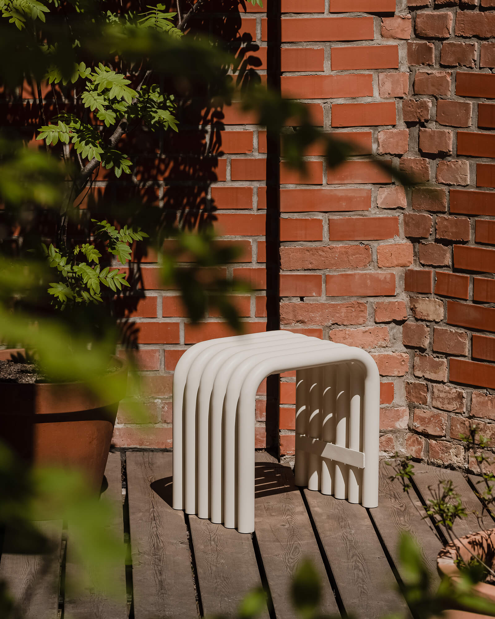Nokk Stool - funky orange steel indoor & outdoor furniture