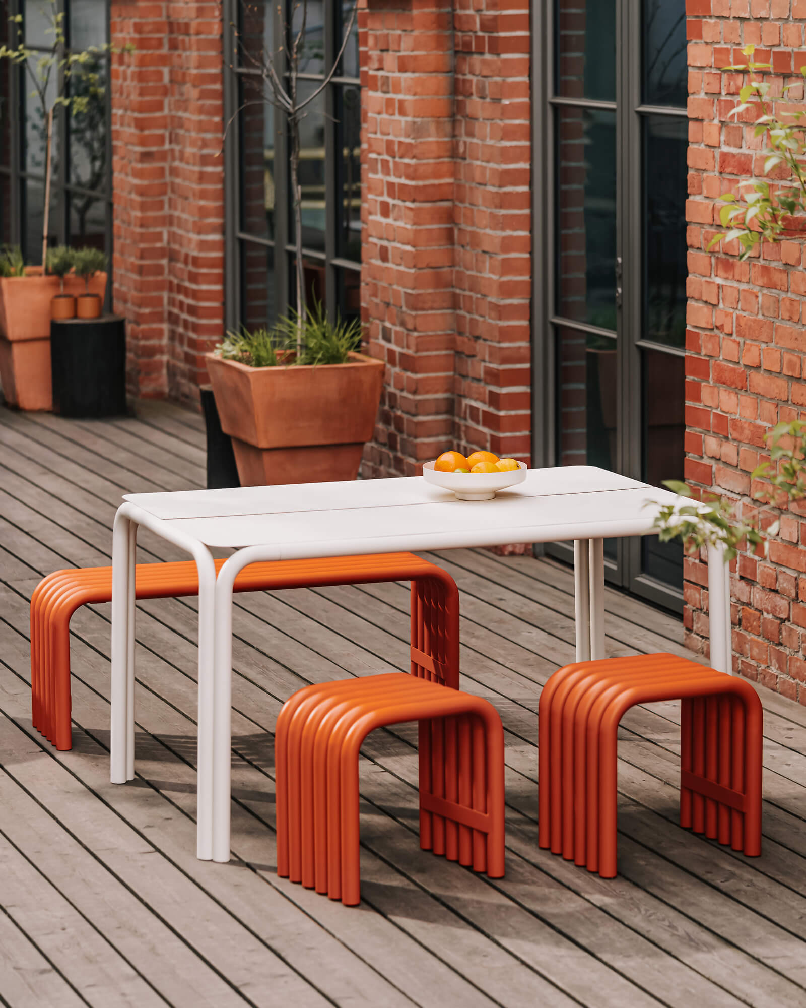Nokk Stool - funky orange steel indoor & outdoor furniture