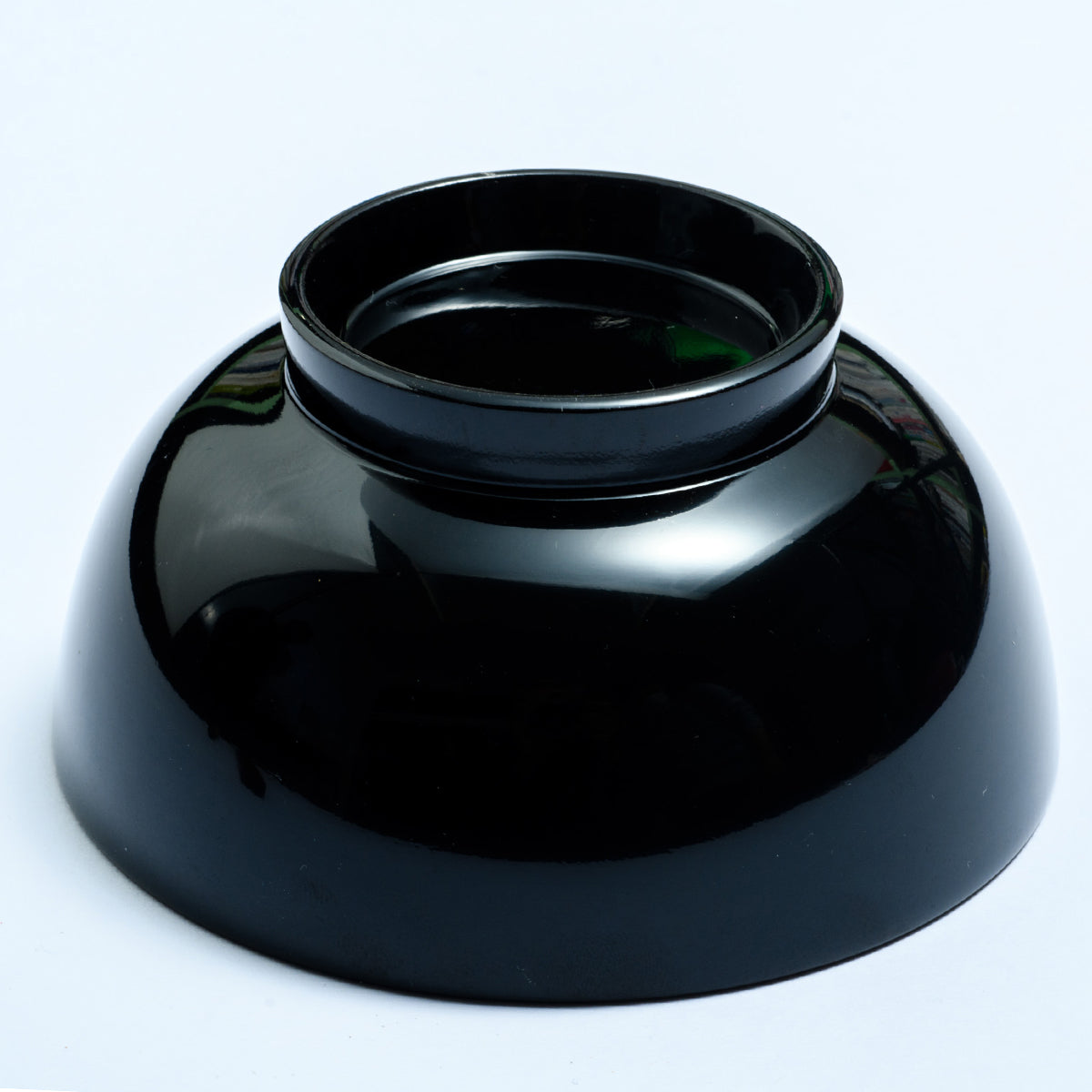 川連漆器 子供椀 月見うさぎ（黒内朱）