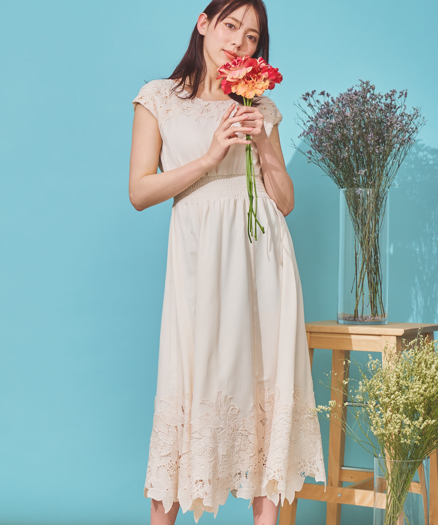 パネルレースワンピース | ロングワンピース | NOELA OFFICIAL WEB STORE