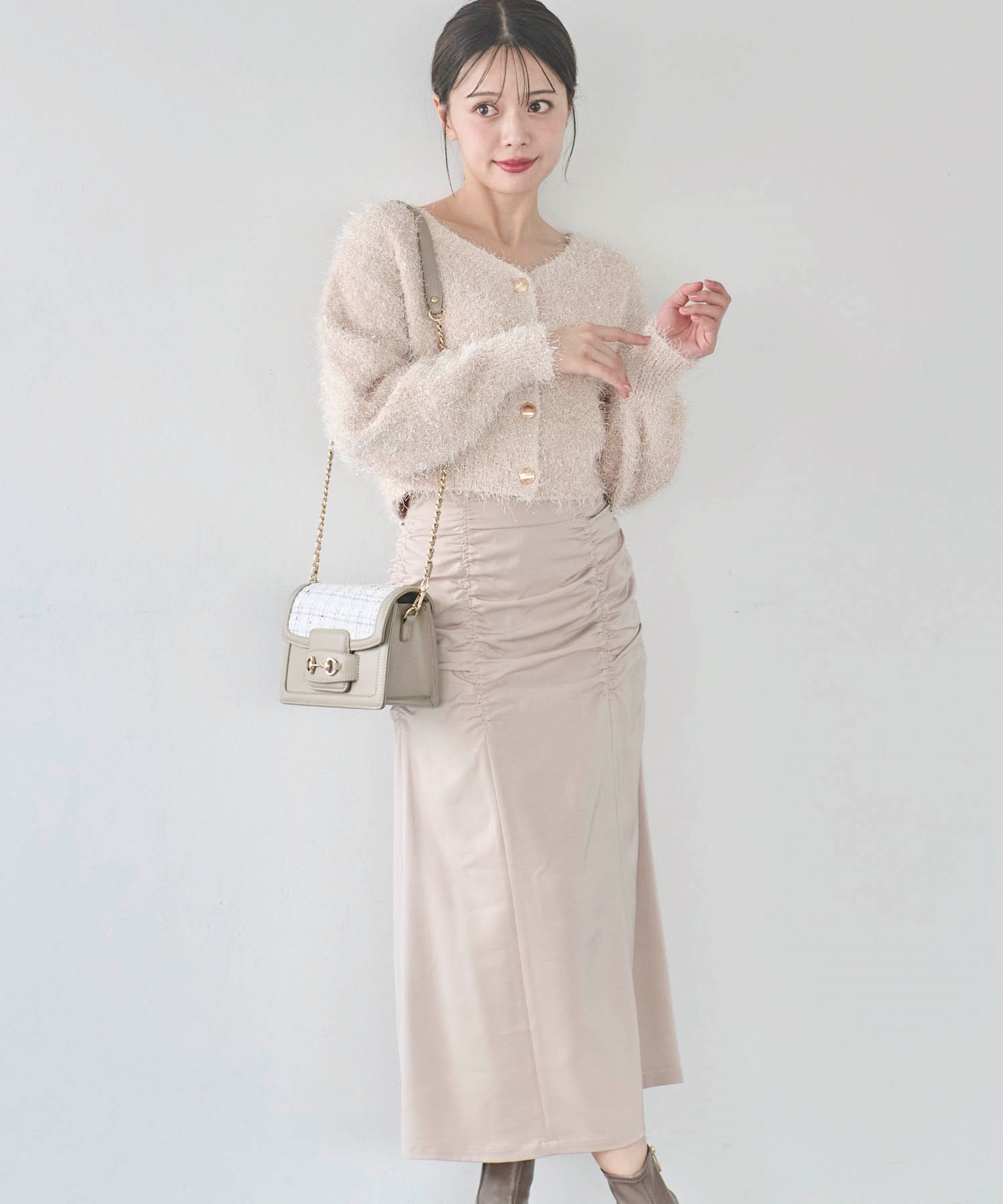 パッカリングサテンナロースカート | タイトスカート | NOELA OFFICIAL