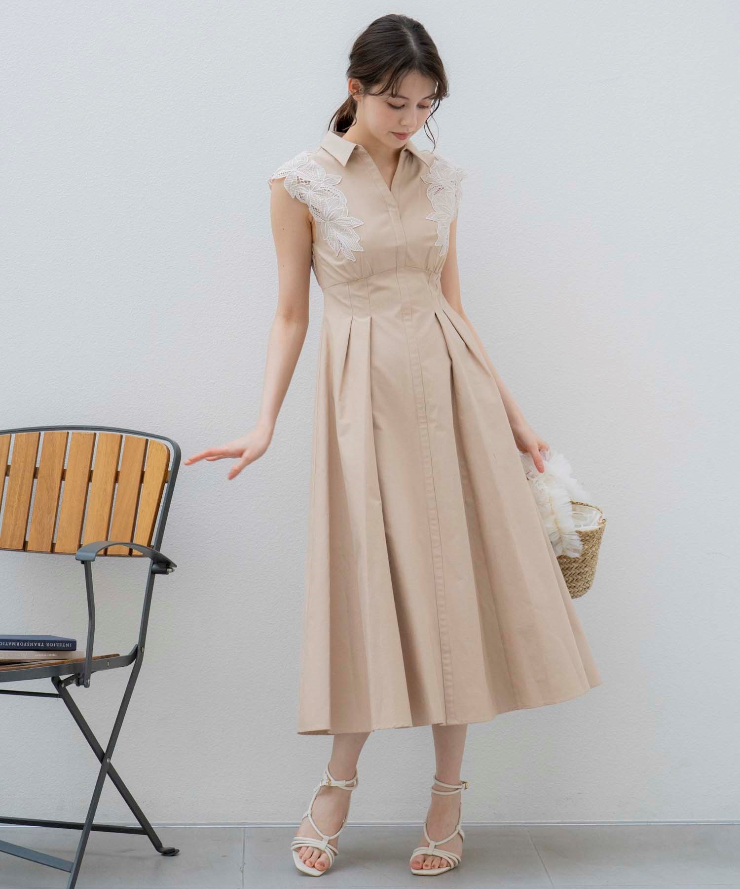 15周年】【SSサイズあり】エンブロイダリーストライプワンピ | ロング