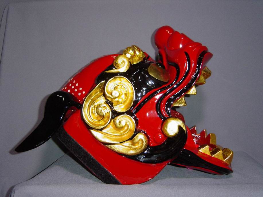 スチロール製宇津獅子頭