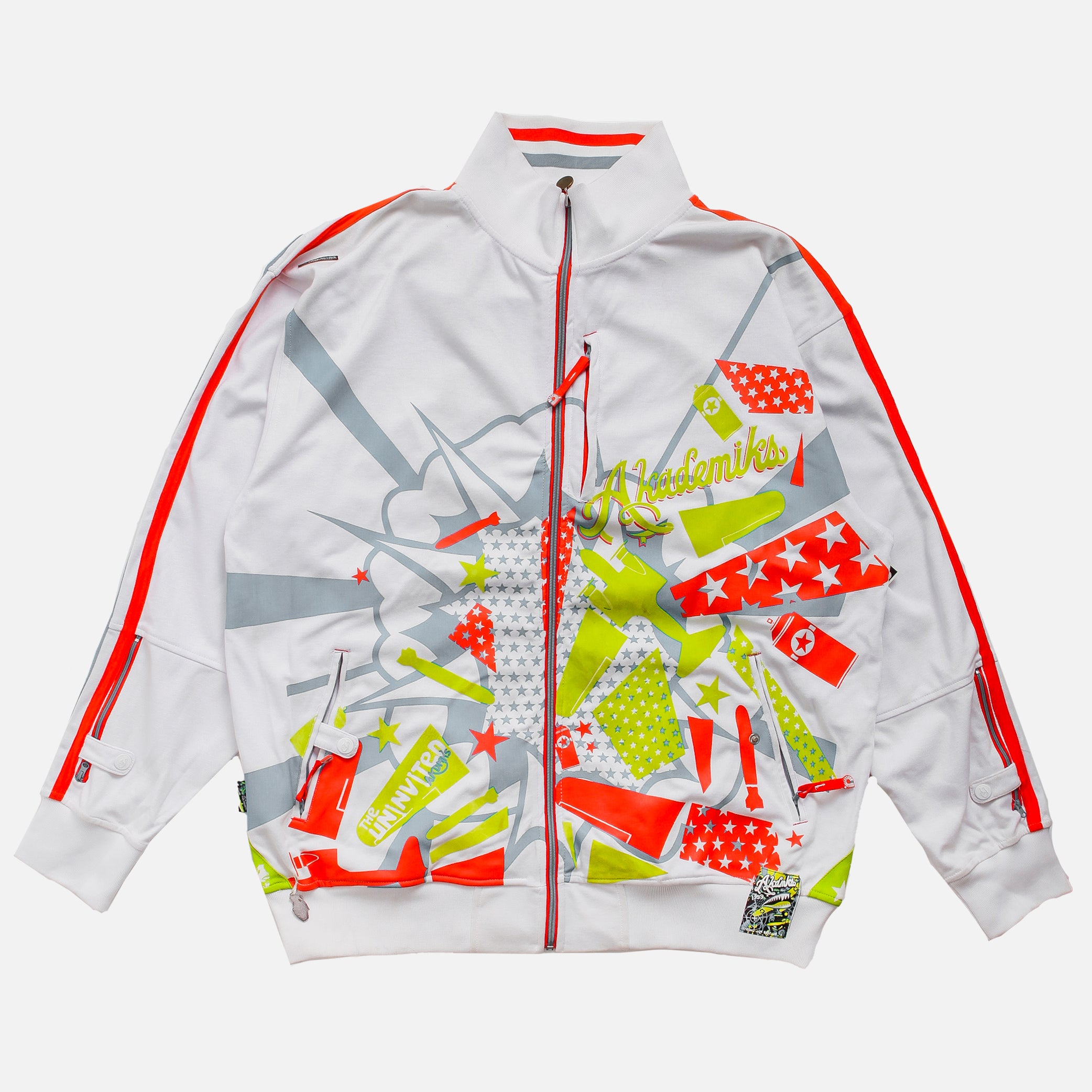 Vintage - Men - Akademiks Fullzip Track Jacket - White/Multi – Nohble