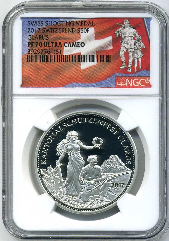 スイス 射撃祭 50フラン銀貨 2017 Glarus NGC PF70 ULTRA CAMEO – 野崎