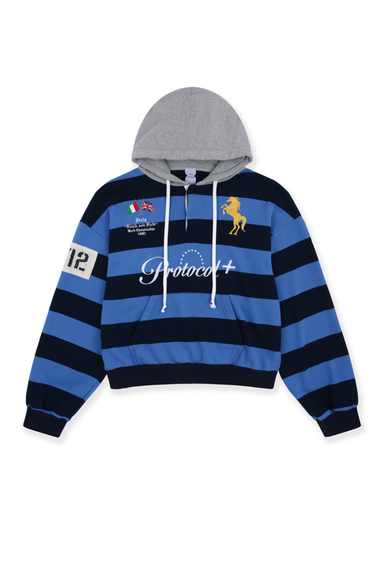 Protocol Index プロトコルインデックス FW25 STRIPE POLO HOODIE