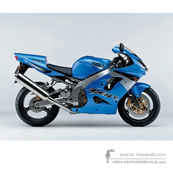 OEM Decals Kawasaki ZX9R 2003 - Blue • Original Stickers